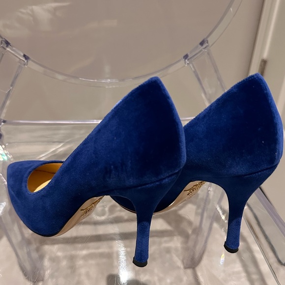 Charlotte Olympia Blue Velvet Pumps - Picture 7 of 12